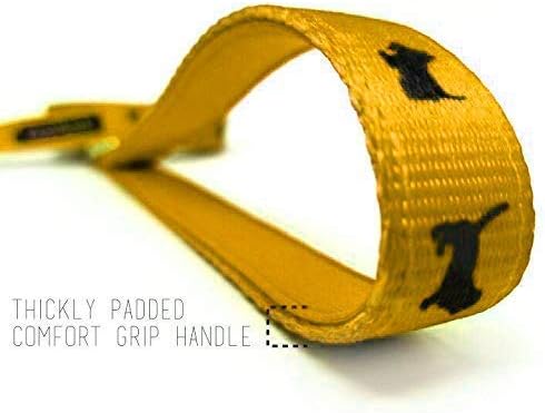 Reflective Dog Leash, Comfort Walking Leash, Yellow, Durable | Eco Friendly Recycled Water Bottle Dog Leash with Padded Handle, Soft & Strong Dog Leashes for Small, Medium or Large Dogs