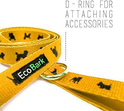 Reflective Dog Leash, Comfort Walking Leash, Yellow, Durable | Eco Friendly Recycled Water Bottle Dog Leash with Padded Handle, Soft & Strong Dog Leashes for Small, Medium or Large Dogs