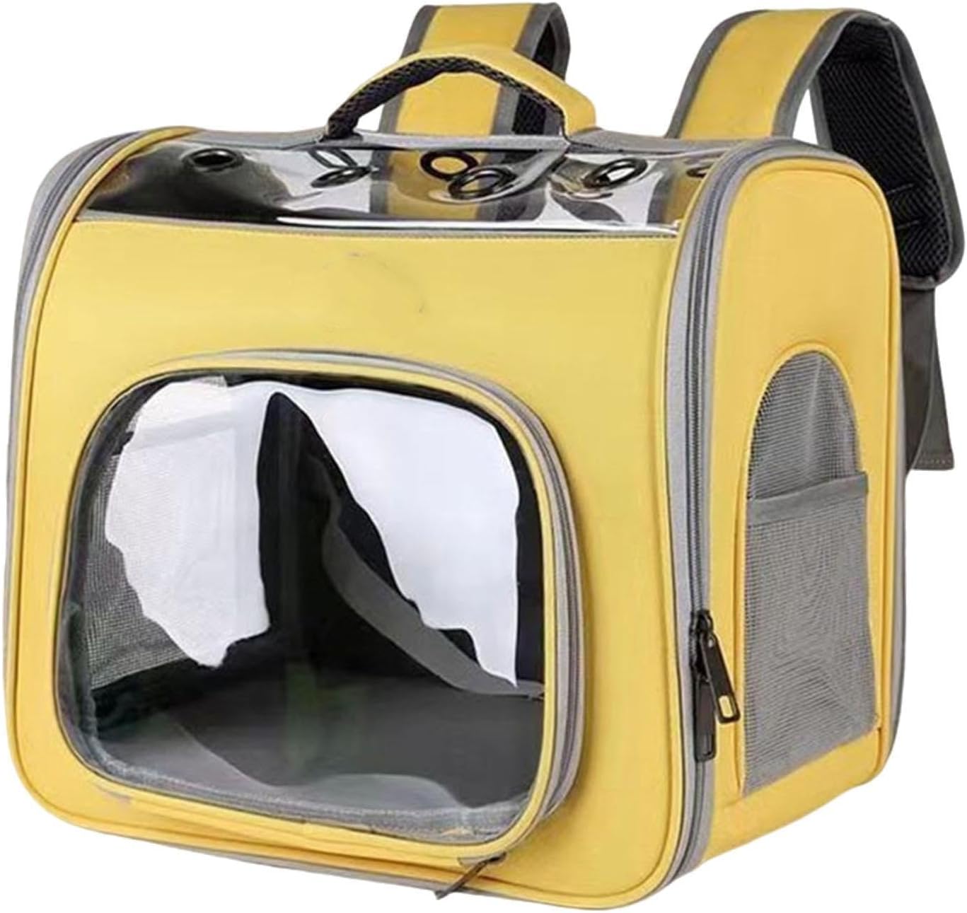 Pet Travel Backpack Pet Carrying Bag Lightweight Convenient Small Dog Carrier Cat Travel Bag for Hiking Camping Outdoor, Yellow