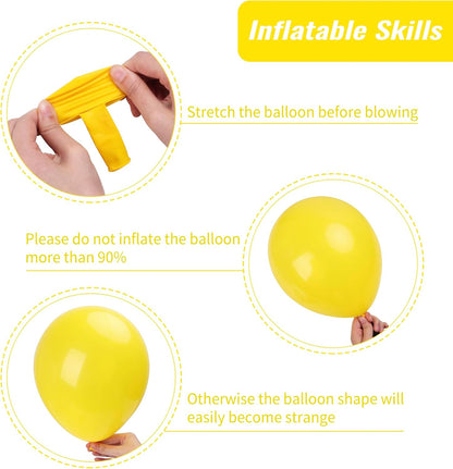Yellow Balloons Different Sizes 18 12 10 5 Inch Balloon Arch 129pcs | Latex Balloon Garland Arch Kit for Masquerade Gender Reveal Graduation Anniversary Baby Shower Party Decoration
