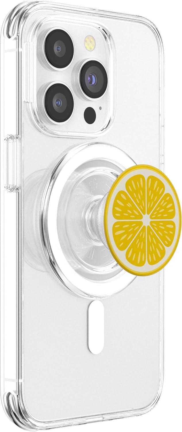 Zesty Lemon Slice Pop Art Summer Yellow Citrus Fruit PopSockets PopGrip for MagSafe