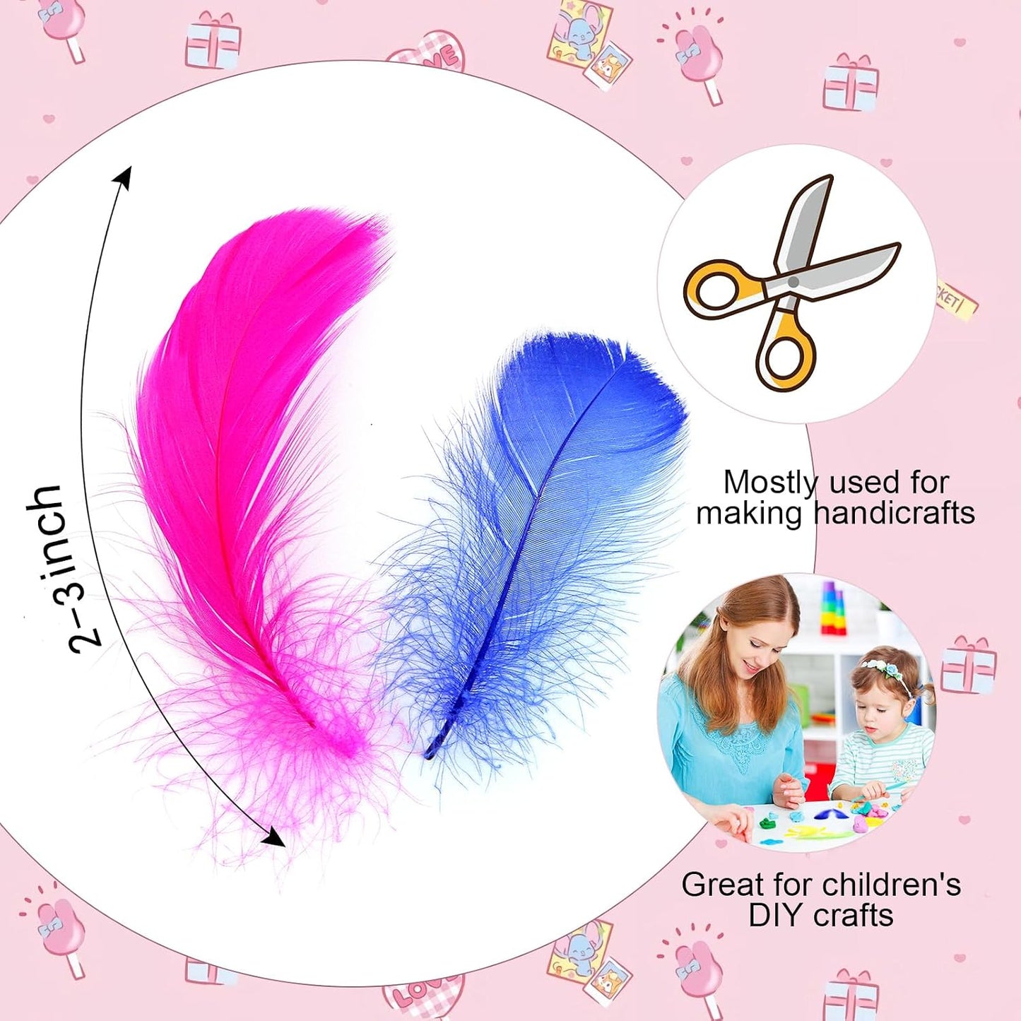 Lamar 300 Pcs Yellow Craft Feathers 2-3 in | Bulk feathers for dream catchers, art projects, DIY crafts, handi crafts, and party decor