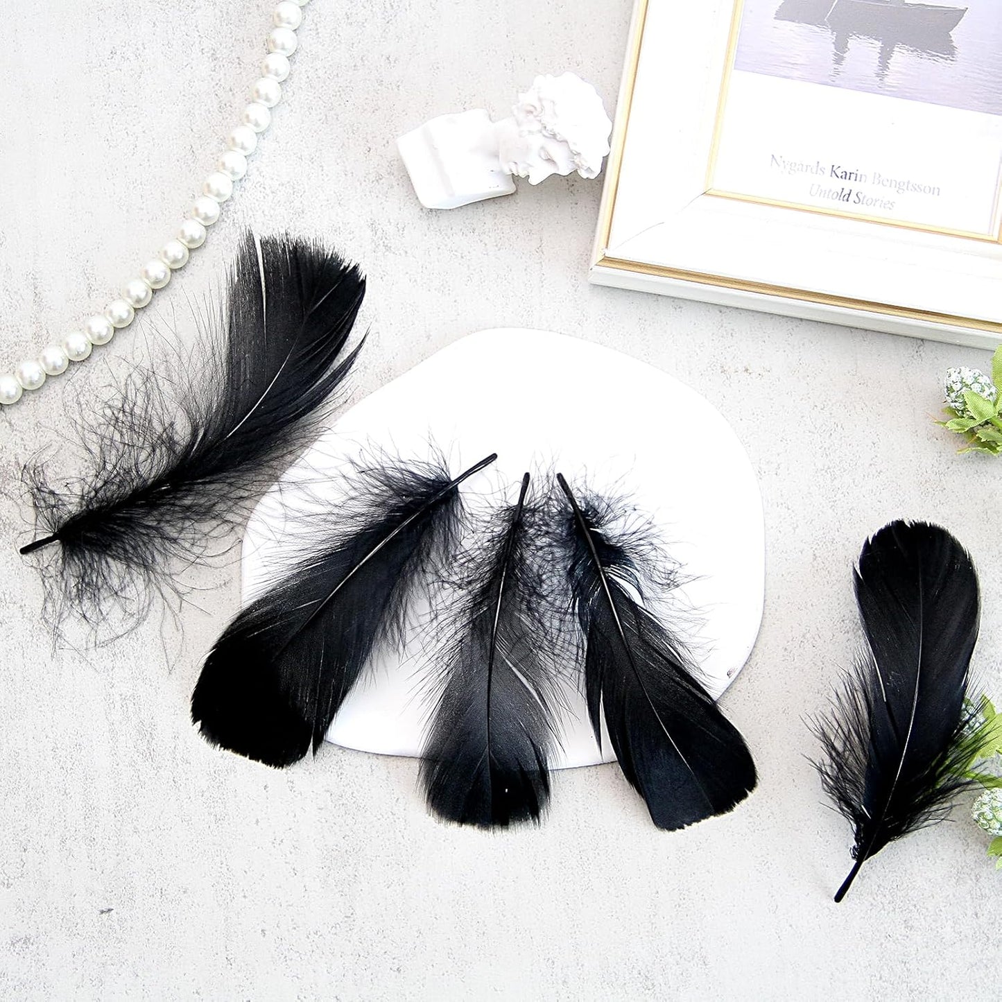 Lamar 300 Pcs Yellow Craft Feathers 2-3 in | Bulk feathers for dream catchers, art projects, DIY crafts, handi crafts, and party decor