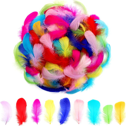 Lamar 300 Pcs Yellow Craft Feathers 2-3 in | Bulk feathers for dream catchers, art projects, DIY crafts, handi crafts, and party decor
