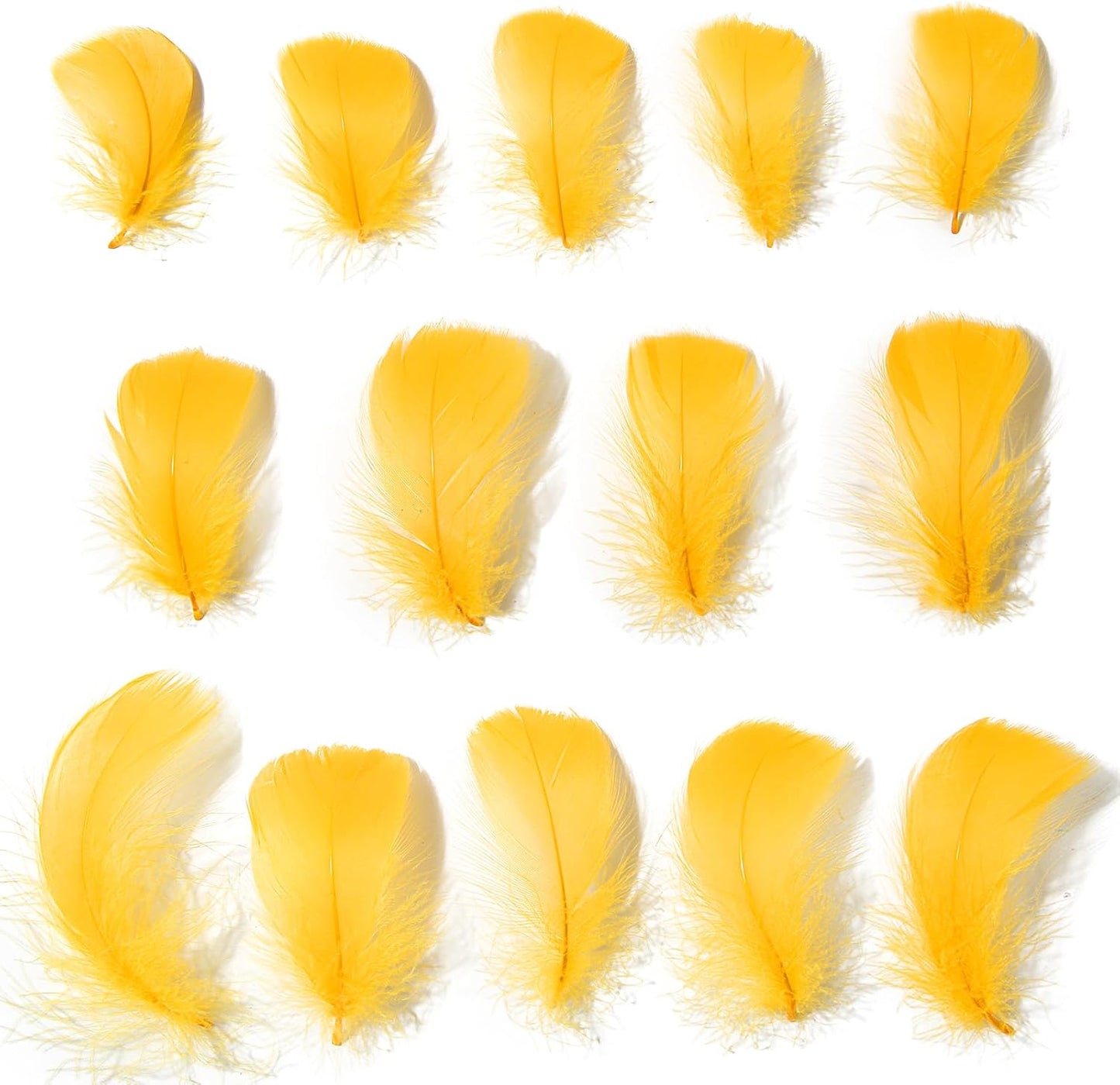 Lamar 300 Pcs Yellow Craft Feathers 2-3 in | Bulk feathers for dream catchers, art projects, DIY crafts, handi crafts, and party decor