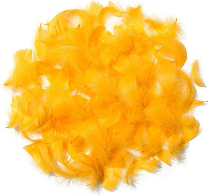 Lamar 300 Pcs Yellow Craft Feathers 2-3 in | Bulk feathers for dream catchers, art projects, DIY crafts, handi crafts, and party decor