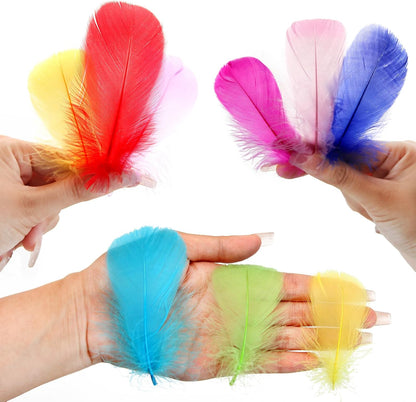 Lamar 300 Pcs Yellow Craft Feathers 2-3 in | Bulk feathers for dream catchers, art projects, DIY crafts, handi crafts, and party decor