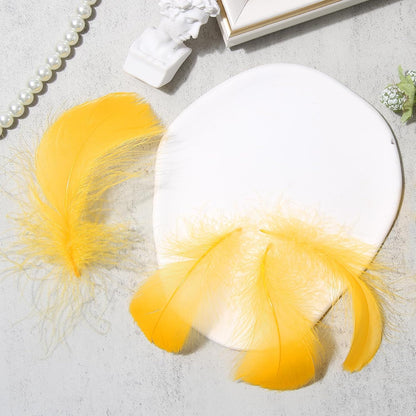 Lamar 300 Pcs Yellow Craft Feathers 2-3 in | Bulk feathers for dream catchers, art projects, DIY crafts, handi crafts, and party decor