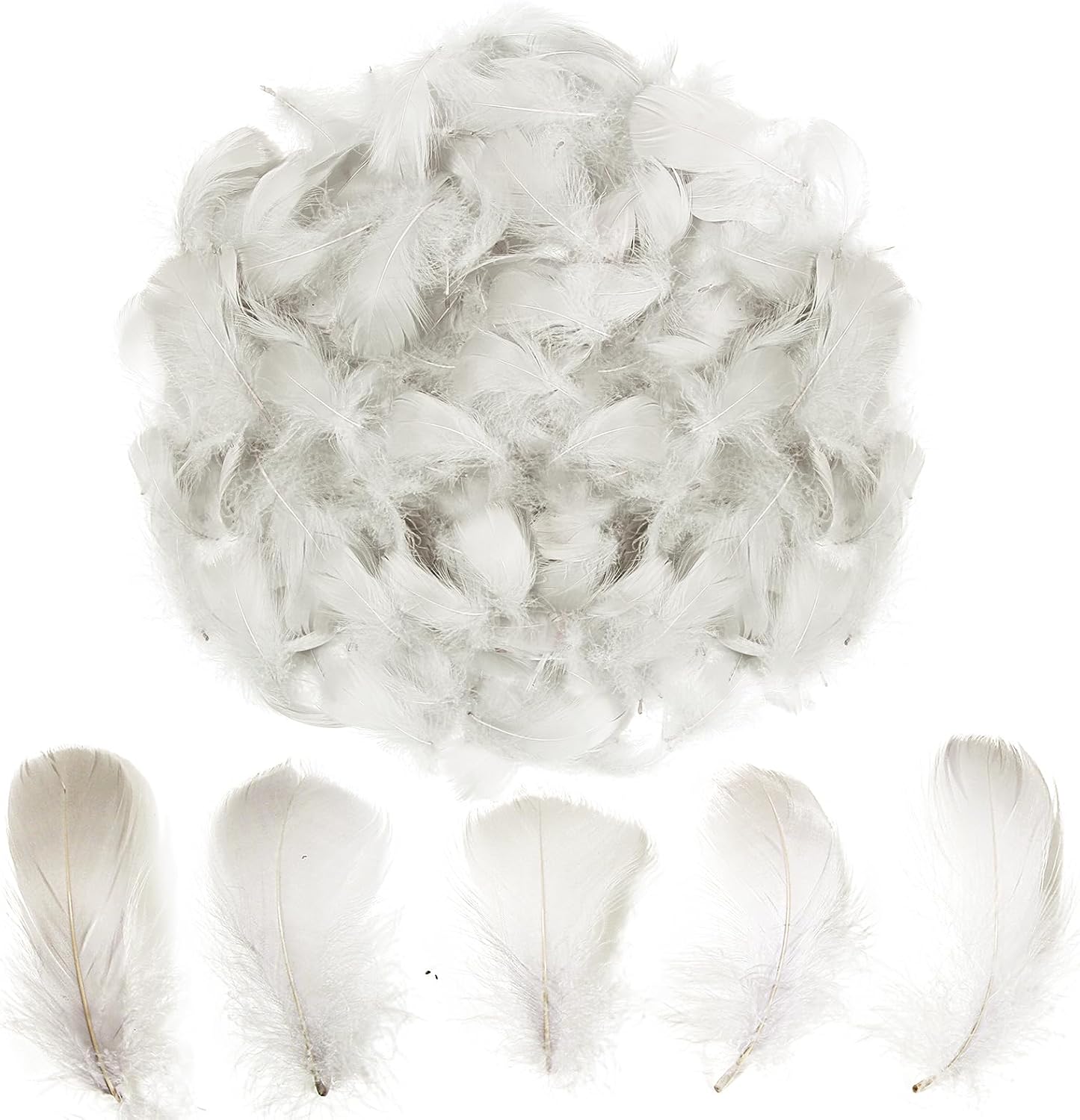 Lamar 300 Pcs Yellow Craft Feathers 2-3 in | Bulk feathers for dream catchers, art projects, DIY crafts, handi crafts, and party decor