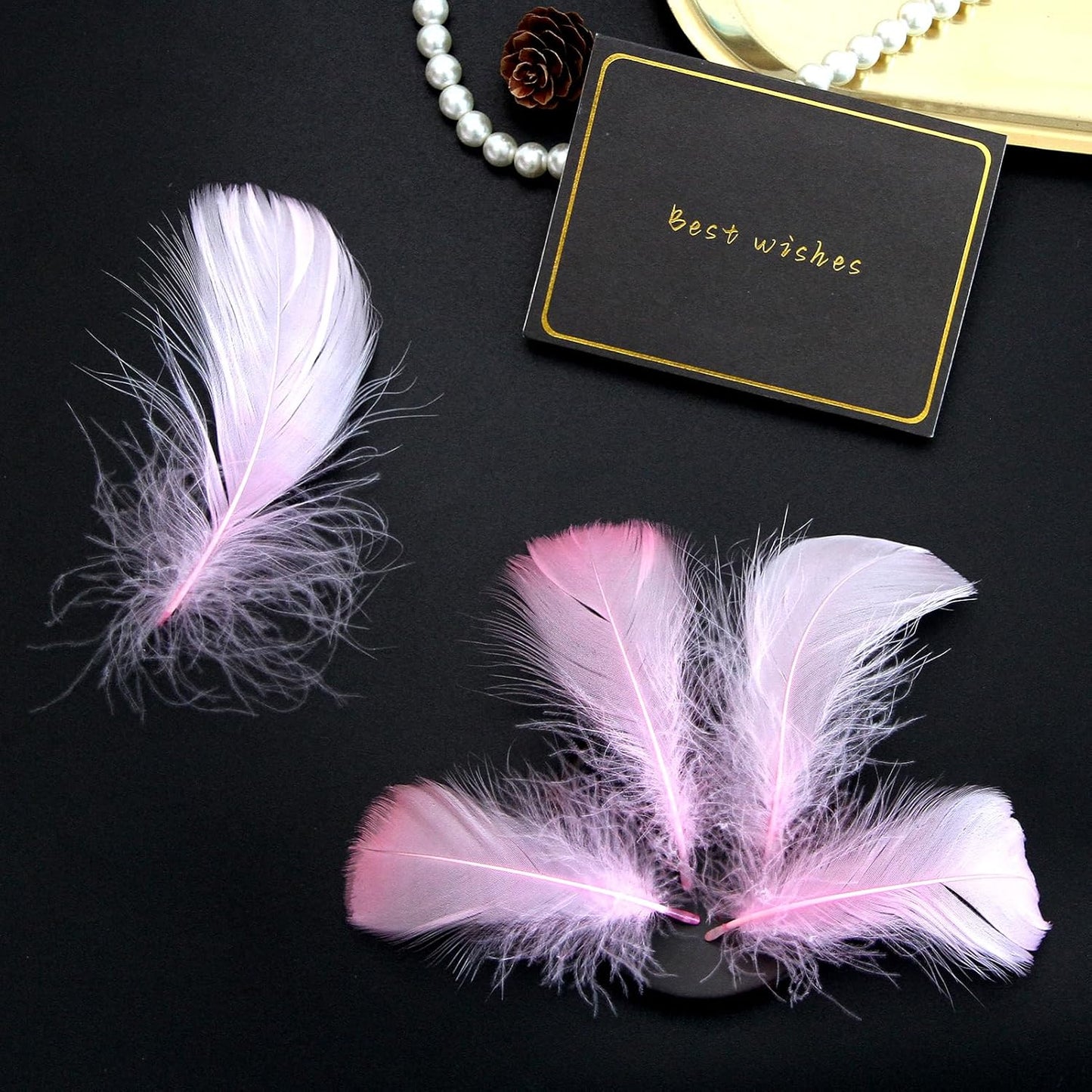 Lamar 300 Pcs Yellow Craft Feathers 2-3 in | Bulk feathers for dream catchers, art projects, DIY crafts, handi crafts, and party decor