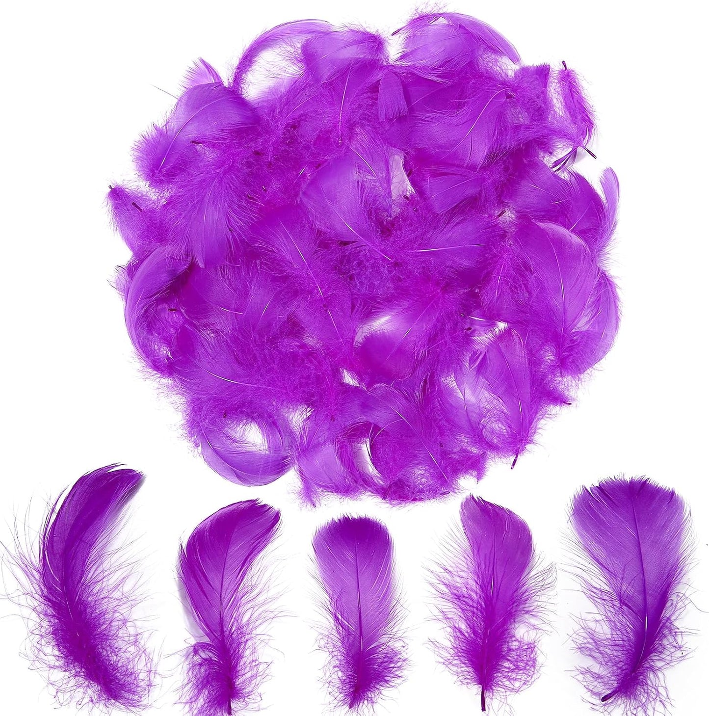 Lamar 300 Pcs Yellow Craft Feathers 2-3 in | Bulk feathers for dream catchers, art projects, DIY crafts, handi crafts, and party decor