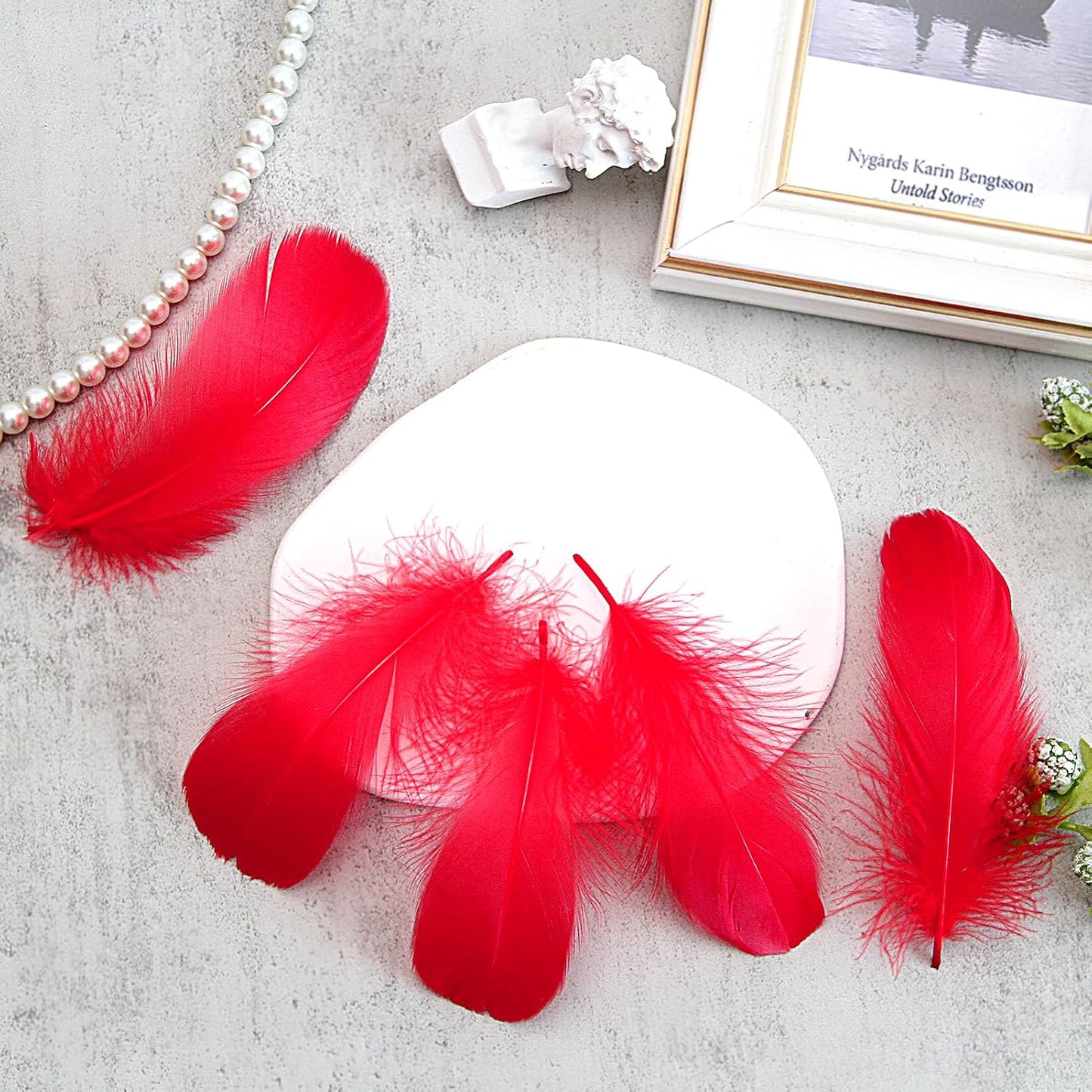 Lamar 300 Pcs Yellow Craft Feathers 2-3 in | Bulk feathers for dream catchers, art projects, DIY crafts, handi crafts, and party decor