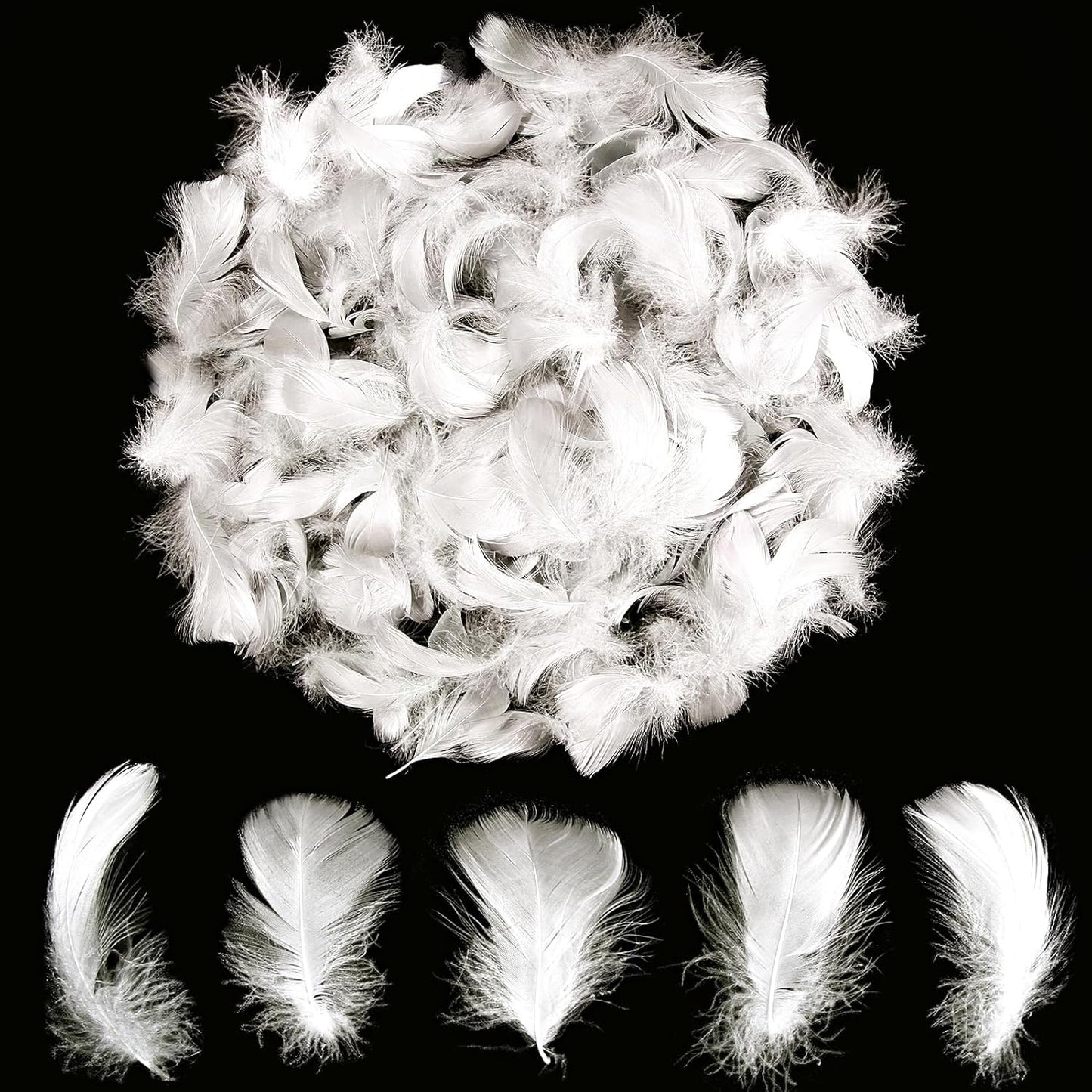 Lamar 300 Pcs Yellow Craft Feathers 2-3 in | Bulk feathers for dream catchers, art projects, DIY crafts, handi crafts, and party decor