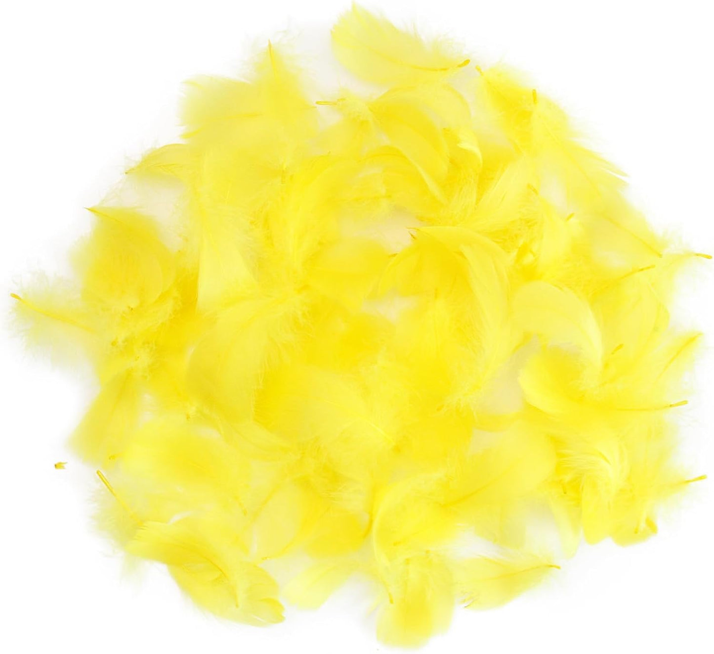 Lamar 300 Pcs Yellow Craft Feathers 2-3 in | Bulk feathers for dream catchers, art projects, DIY crafts, handi crafts, and party decor