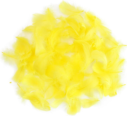 Lamar 300 Pcs Yellow Craft Feathers 2-3 in | Bulk feathers for dream catchers, art projects, DIY crafts, handi crafts, and party decor