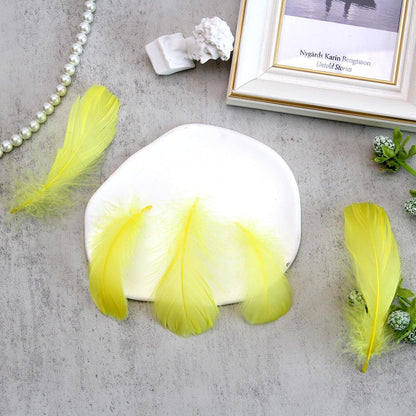 Lamar 300 Pcs Yellow Craft Feathers 2-3 in | Bulk feathers for dream catchers, art projects, DIY crafts, handi crafts, and party decor
