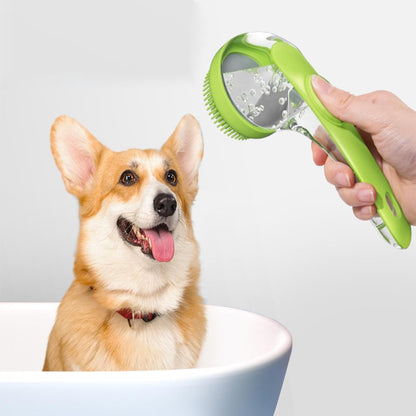 Pet Bath Brush, 2PCS Soft Dog Cat Bath Brush Massage Brush Pet Grooming Kit with Shampoo Dispense for Long and Short Hair (Yellow and Green)