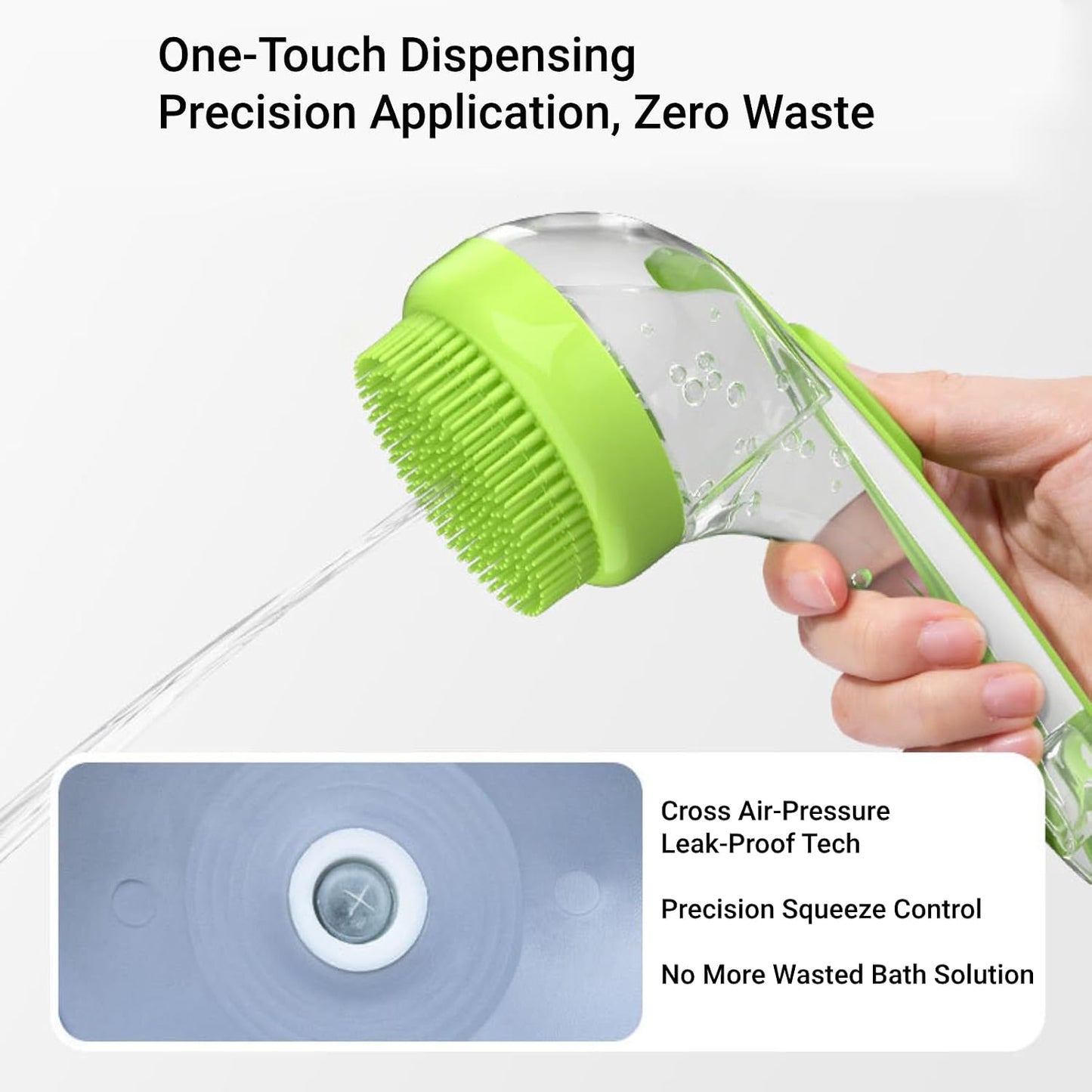 Pet Bath Brush, 2PCS Soft Dog Cat Bath Brush Massage Brush Pet Grooming Kit with Shampoo Dispense for Long and Short Hair (Yellow and Green)