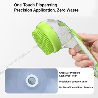 Pet Bath Brush, 2PCS Soft Dog Cat Bath Brush Massage Brush Pet Grooming Kit with Shampoo Dispense for Long and Short Hair (Yellow and Green)