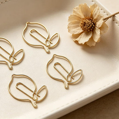 Lemon Shaped Paper Clips, 100PCS Metal Office Supplies for Home School Desk Organizers, Decorative Bookmarks Planner Clips for Clipboards Notebooks Books