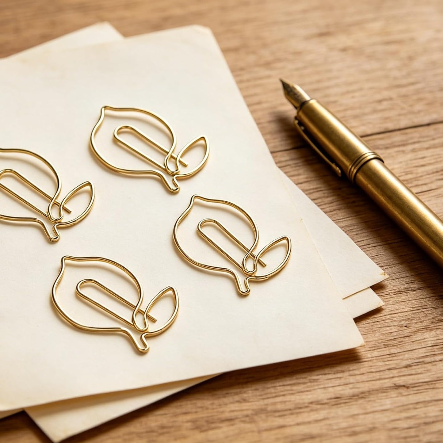 Lemon Shaped Paper Clips, 100PCS Metal Office Supplies for Home School Desk Organizers, Decorative Bookmarks Planner Clips for Clipboards Notebooks Books