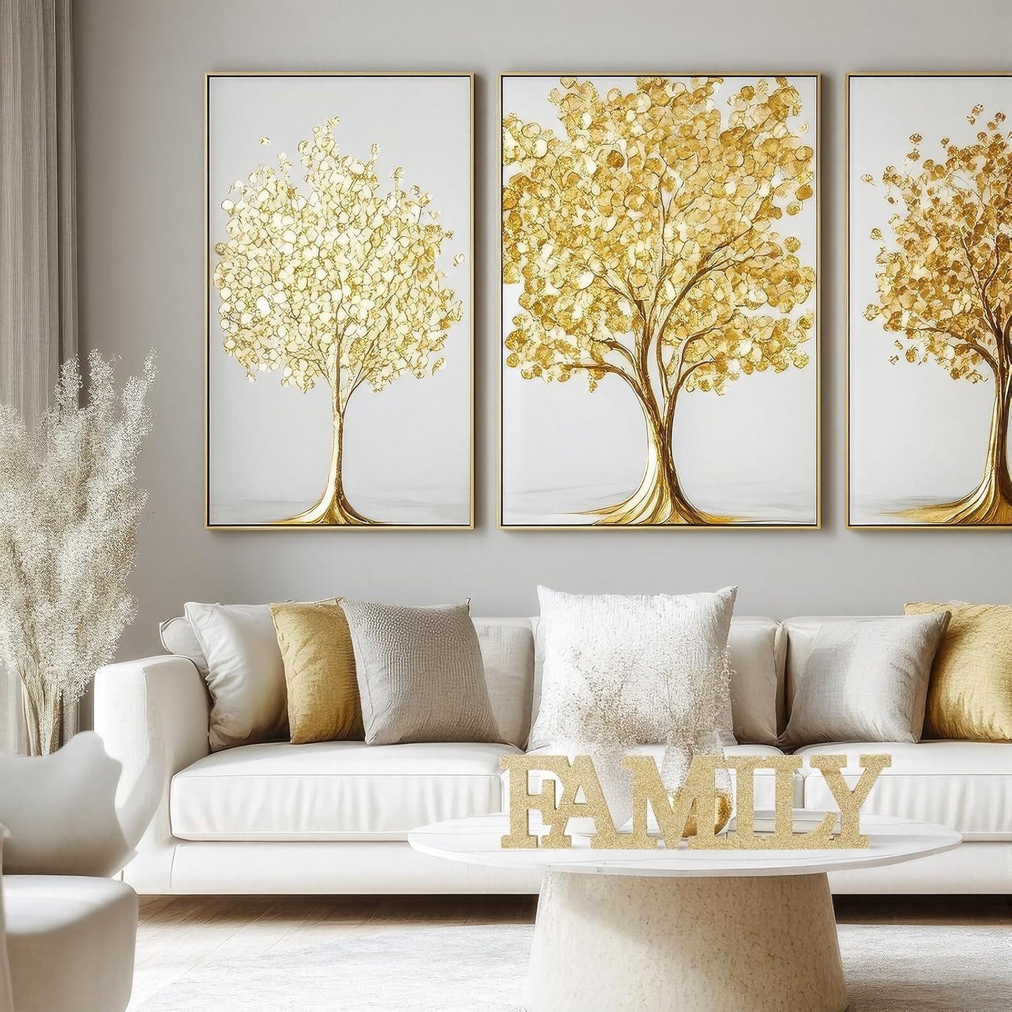 Wooden Home Wall Decor Sign Rustic Family Room Table Decoration Family Letter Signs for Pantry Kitchen Living Room Bedroom Shelf Mantel Fireplace Tables Centerpiece(Yellow)