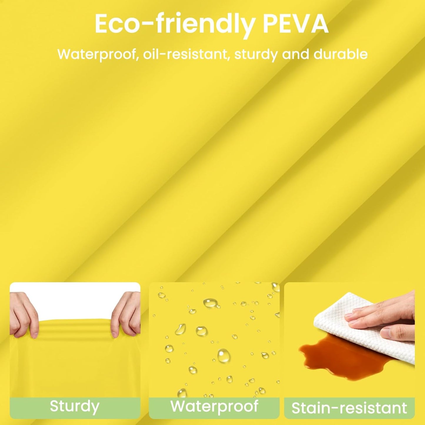 4 Pack Yellow Plastic Table Cloths Disposable, 54 x 108 Inch Rectangle Tablecloth, Easter Party, Decorative Tablecloths Lemon Plastic Cover