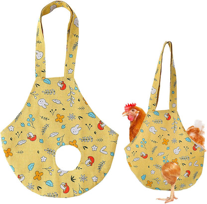 Chicken Holder Bag,Durable Canvas Chicken Purse Carrier Sling | Chicken Carrier Bag for Poultry Transport & Travel,Lightweight and Portable(Yellow, 14.4 x 13.3 Inch)