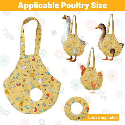Chicken Holder Bag,Durable Canvas Chicken Purse Carrier Sling | Chicken Carrier Bag for Poultry Transport & Travel,Lightweight and Portable(Yellow, 14.4 x 13.3 Inch)