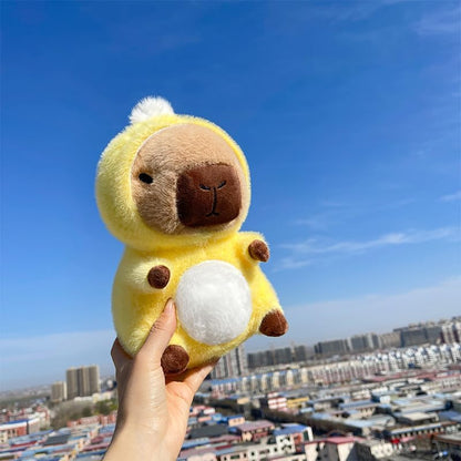 Cute Capybara Plush Wearing Duck Costume Kawaii Capybara Stuffed Animal Soft Stuffed Capibara Toy Birthday Gifts Party Decoration for Kids (Yellow)