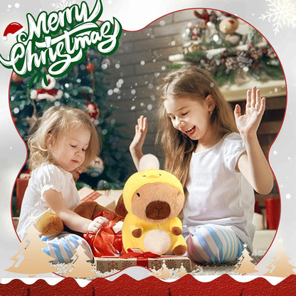 Cute Capybara Plush Wearing Duck Costume Kawaii Capybara Stuffed Animal Soft Stuffed Capibara Toy Birthday Gifts Party Decoration for Kids (Yellow)