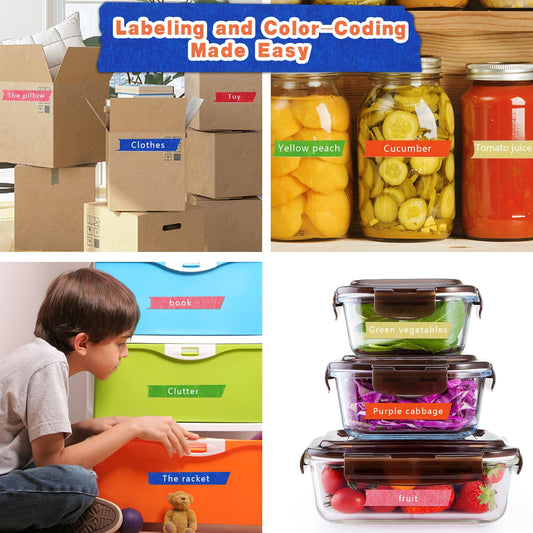 6-Pack Colored Masking Tape 0.94 Inch x 60yds of Colorful Craft Tape – Vibrant Rainbow Color Teacher Tape, Great for Art, Lab, Labeling & Classroom Decorations