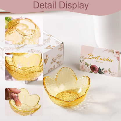 Yellow Flower Ring Dish Jewelry Dish Glass Jewelry Tray Small Trinket Tray Ring Holder Dish Cute Room Decor Aesthetic Bathroom Decor House Warming Engagement Birthday Gifts for Women Stocking Stuffers