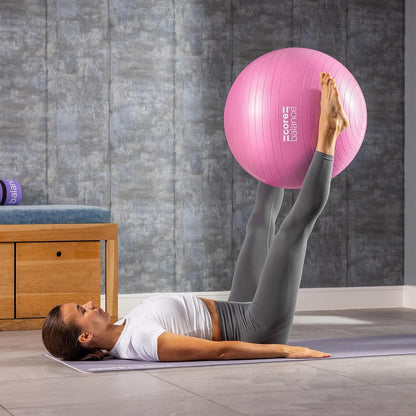 Exercise Ball, Stability Ball for Yoga, Pilates and Fitness, Gym Ball for Home Gym and Office Chair, Training, Physical Therapy, Anti Burst, Pump Included, 55cm 65cm 75cm 85cm