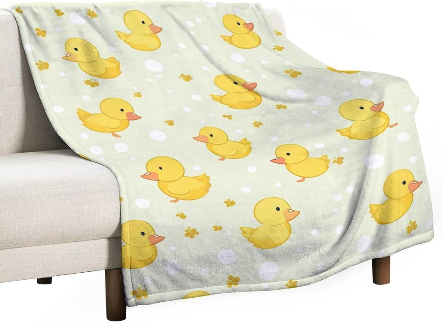 Cartoon Soft Faux Fur Throw Blanket - Baby Duck Flannel Lap Blanket for Couch Sofa Or Bed, Yellow Fuzzy Fluffy Plush Blanket, Super Cozy and Comfy for All Seasons 40"x50"