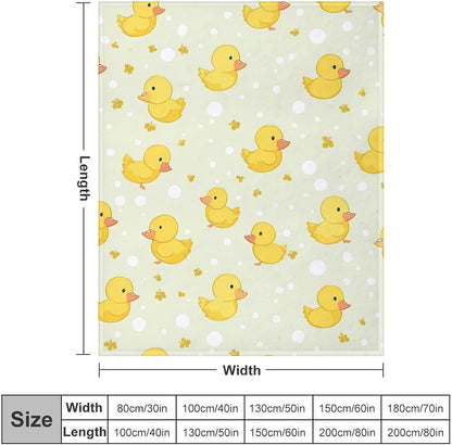 Cartoon Soft Faux Fur Throw Blanket - Baby Duck Flannel Lap Blanket for Couch Sofa Or Bed, Yellow Fuzzy Fluffy Plush Blanket, Super Cozy and Comfy for All Seasons 40"x50"