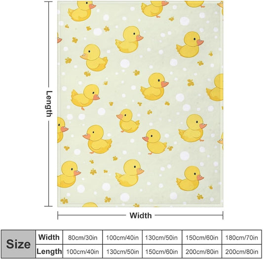 Cartoon Soft Faux Fur Throw Blanket - Baby Duck Flannel Lap Blanket for Couch Sofa Or Bed, Yellow Fuzzy Fluffy Plush Blanket, Super Cozy and Comfy for All Seasons 40"x50"
