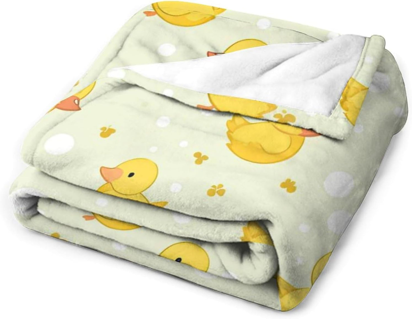 Cartoon Soft Faux Fur Throw Blanket - Baby Duck Flannel Lap Blanket for Couch Sofa Or Bed, Yellow Fuzzy Fluffy Plush Blanket, Super Cozy and Comfy for All Seasons 40"x50"