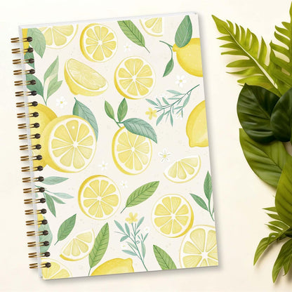 Amalfi Lemons Spiral Notebook, Aesthetic Cute Study Supplies, Christian Gifts for Women Girls, 5.8x8.3 Inch - A15