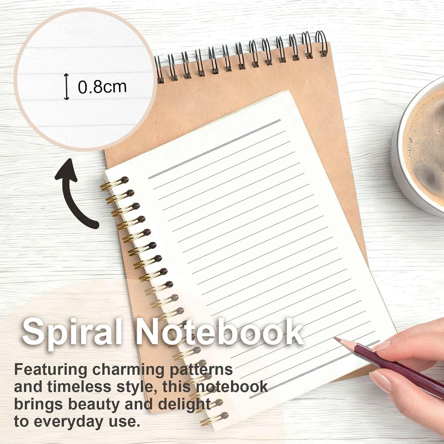 Amalfi Lemons Spiral Notebook, Aesthetic Cute Study Supplies, Christian Gifts for Women Girls, 5.8x8.3 Inch - A15