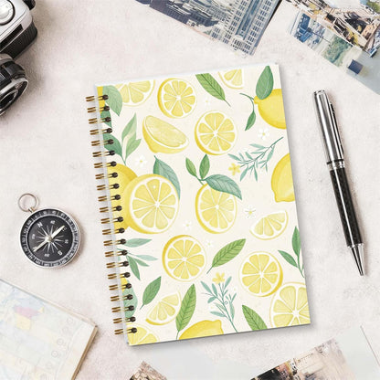 Amalfi Lemons Spiral Notebook, Aesthetic Cute Study Supplies, Christian Gifts for Women Girls, 5.8x8.3 Inch - A15