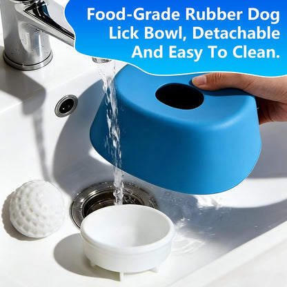 Slow Feeder Dog Bowls for Liquid Treat,Dog Licking Bowl with Rolling Balls,Calming Lick Bowl, Dog Lick Ball Bow for Wet Food Bone Broth & Yogurt for Large Medium Small Puppy Breeds (Yellow)