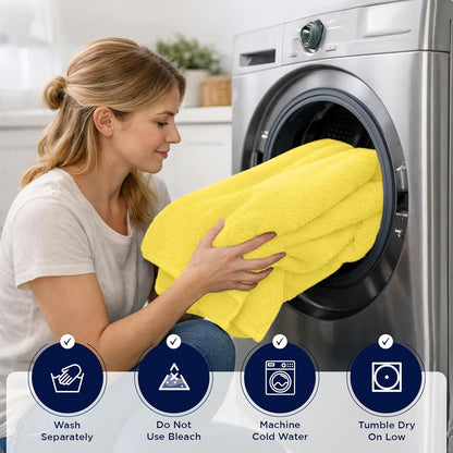 2 Pack Bath Sheets Extra Large 35x70, Large Bath Towels for Adults, XL Oversized Heavy Duty Towel Set, 600 GSM 100% Ring Spun Cotton, Soft Quick Dry, Yellow