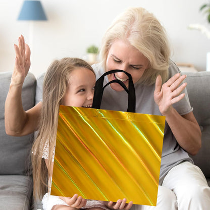 Non Woven Reusable Gift Bags Bulk 16 Pack - Sturdy Gift Bags with Handles for Events & Parties - Eco Friendly Goodie Bags (Yellow 12.6" L x 4.7" W x 11" H)