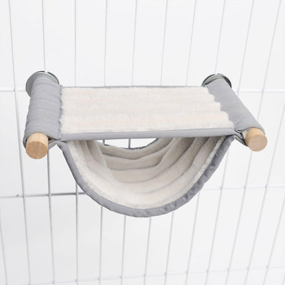 Warm Hamster Hammock House Mouse Rat Hanging Swing Bed Guinea Pig Cage Bedding Small Pet Animal Double Layer Cage Tent Hut Nest for Winter Mouse Rat Hamster Play Sleep (Yellow,Small)