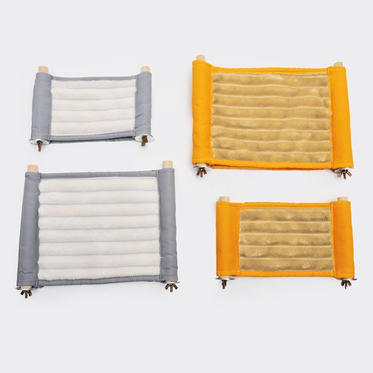Warm Hamster Hammock House Mouse Rat Hanging Swing Bed Guinea Pig Cage Bedding Small Pet Animal Double Layer Cage Tent Hut Nest for Winter Mouse Rat Hamster Play Sleep (Yellow,Small)