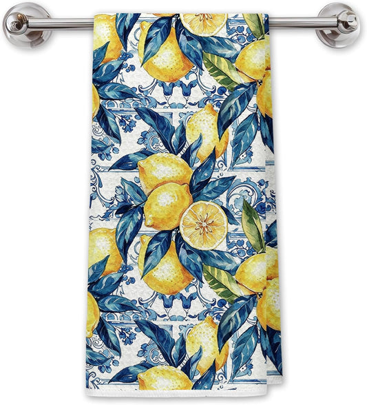 Lemon Kitchen Towels, Lemon Decorative Hand Tea Dish Towels for Bathroom, Kitchen, Kids' Hand Towels 16x24 Inch