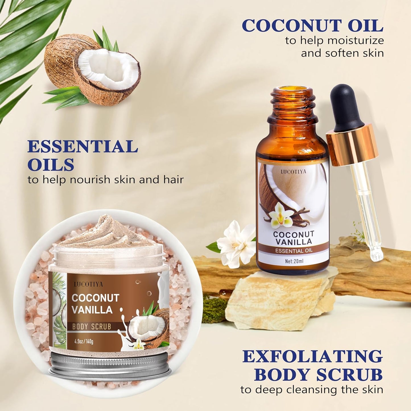 Gifts for Women, Birthday Gifts for Women, Coconut Vanilla Self Care Spa Gift Basket,Thank you Relaxing Bath Sets for Mom, Grandma, Girlfriend, Sister, Friends