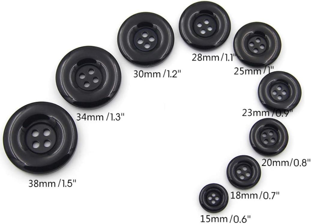Multicolor Resin Buttons - Round 4 Holes, Various Sizes (Yellow, 38mm/1.5''-10Pcs)