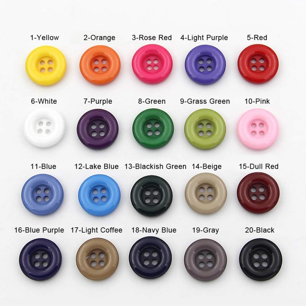 Multicolor Resin Buttons - Round 4 Holes, Various Sizes (Yellow, 38mm/1.5''-10Pcs)